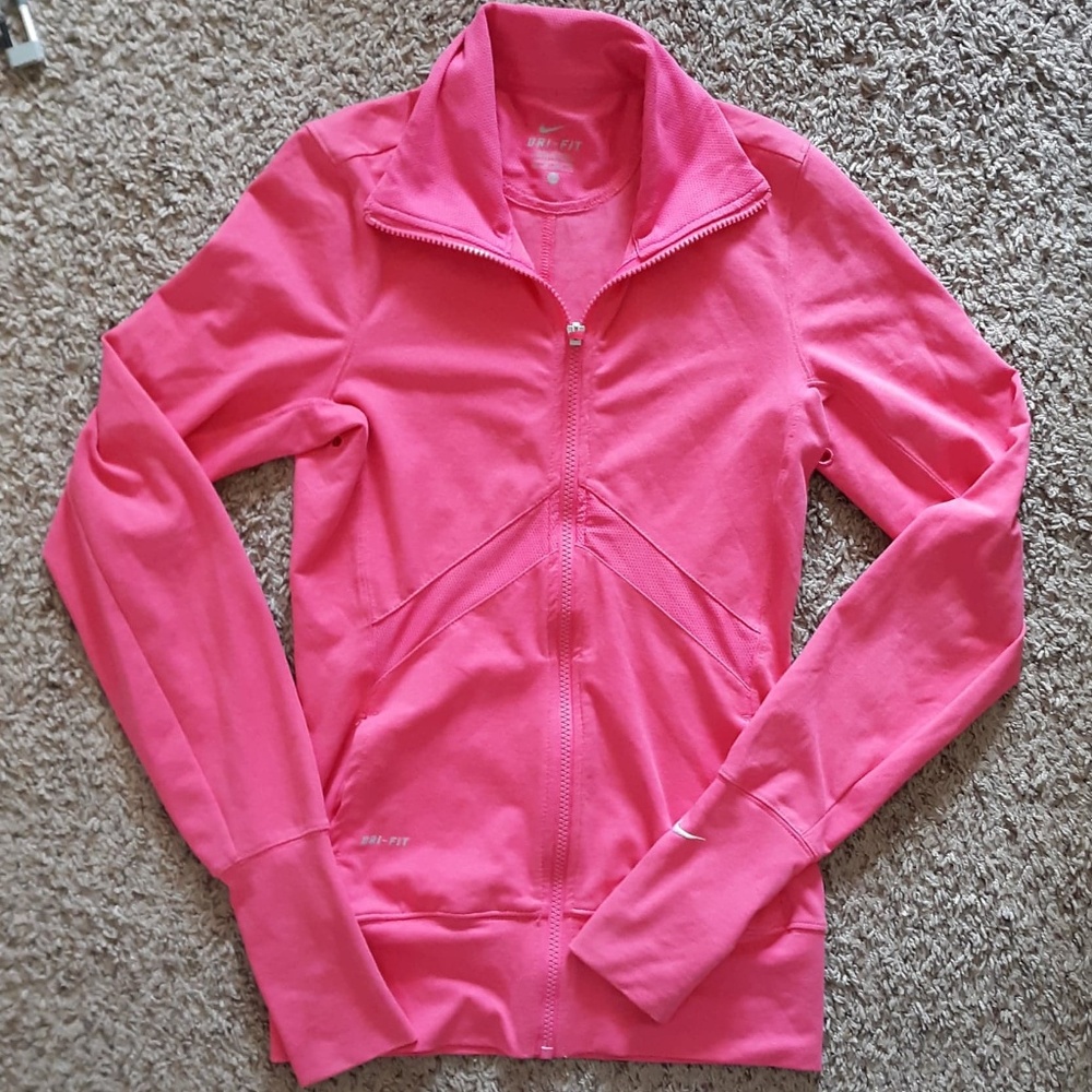 Women Nike Dri fit Pink Zip up jacket in XS